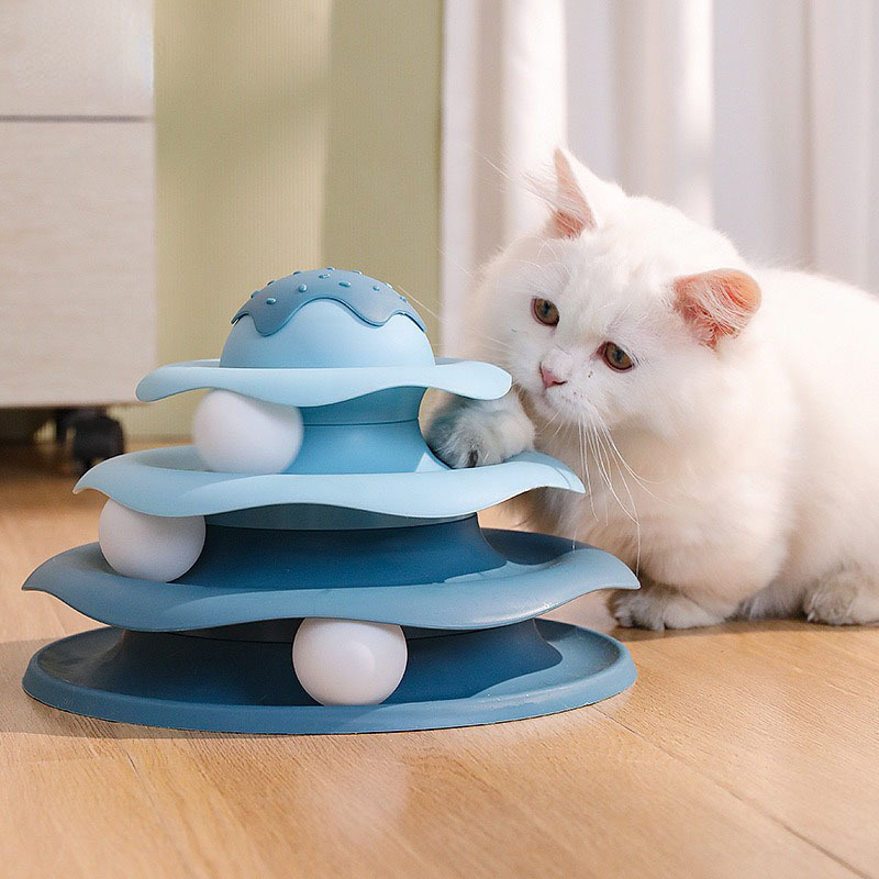 Interactive Squeaky Plush Dog Toy - Mainan kucing berputar bola, mainan geser