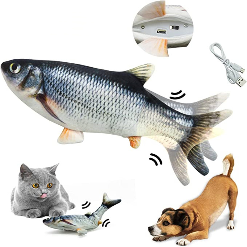 Electric Floppy Fish Dog Toy - Mainan Ikan untuk Kucing, Pengisi Daya