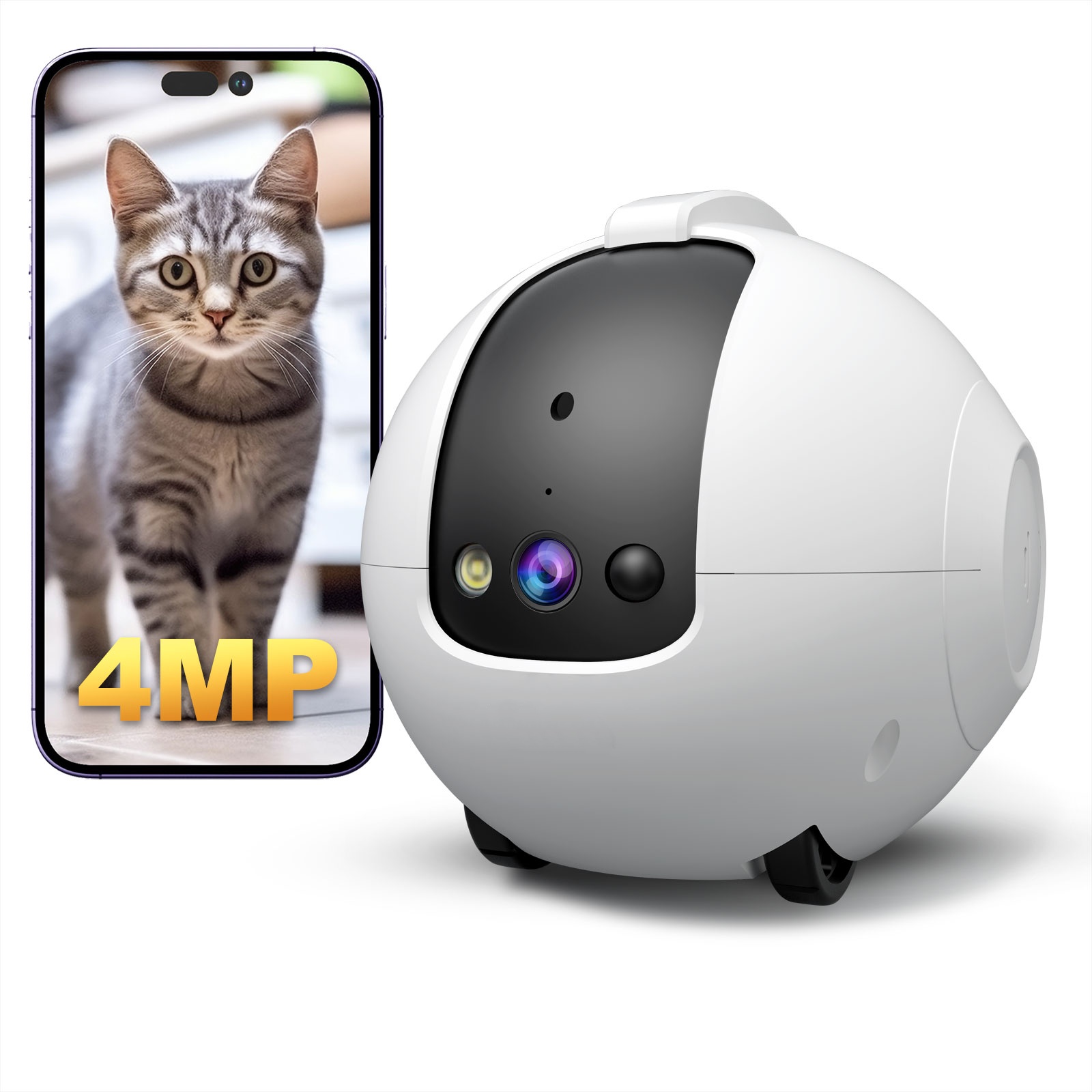 Dog Toys - Kamera Robot untuk Hewan Peliharaan 4MP,
