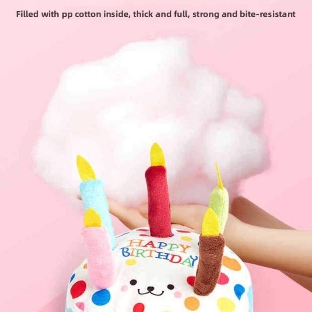 Mainan Anjing Bentuk Kue Ulang - Interactive Squeaky Plush Dog Toy ulasan dan harga