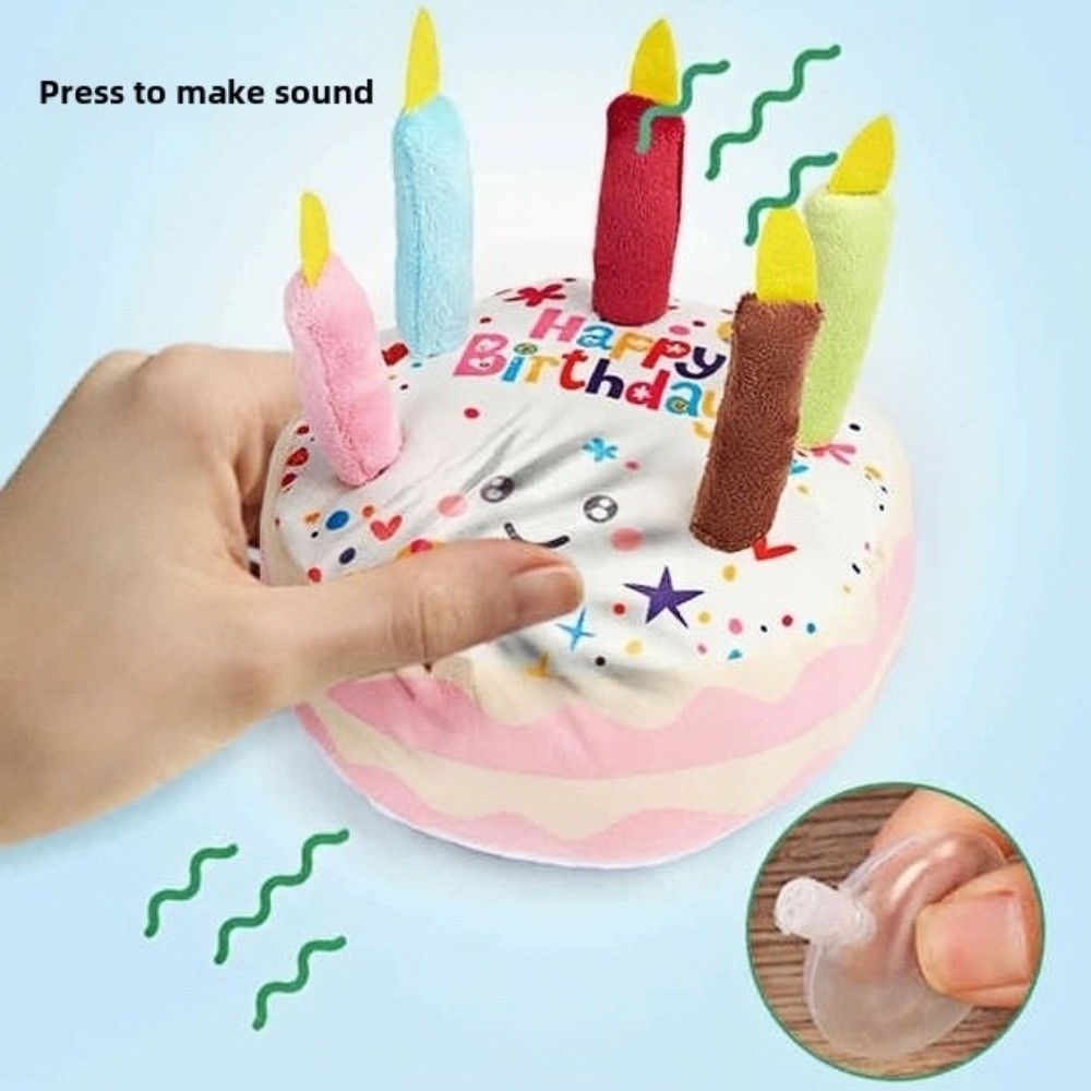 Mainan Anjing Bentuk Kue Ulang - Interactive Squeaky Plush Dog Toy ulasan dan harga