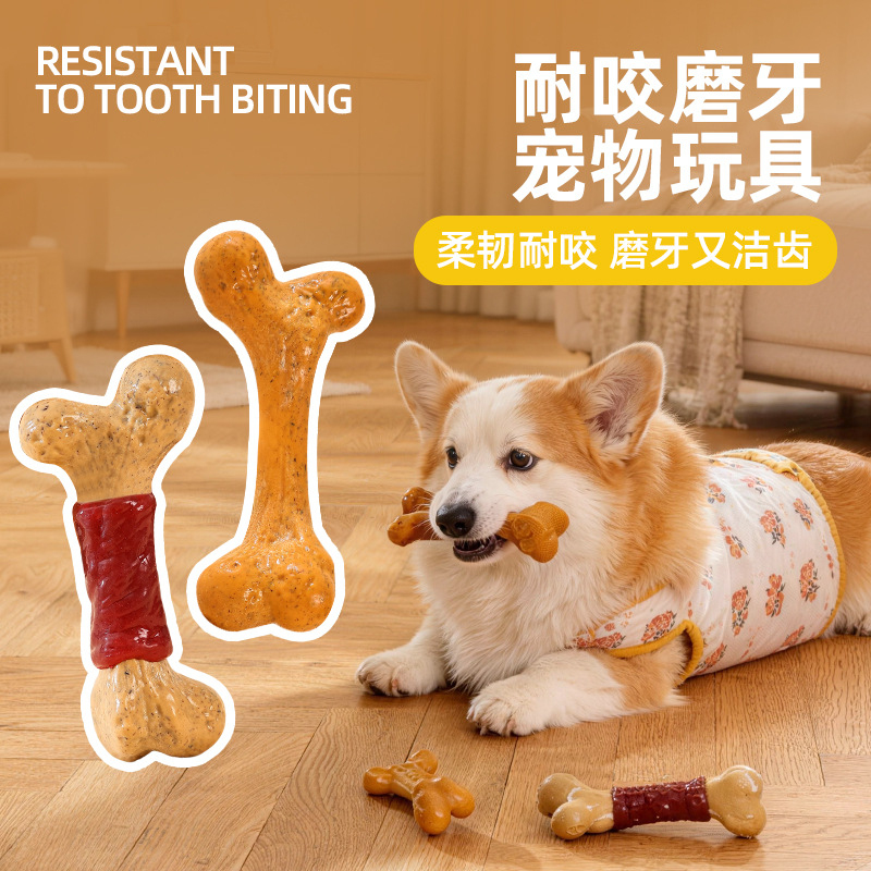 Mainan Anjing TPR Mainan tahan - Teeth Cleaning Dog Chew Bone ulasan dan harga